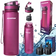 Dzbanki filtrujące - Butelka na wodę AQUAPHOR CITY 0,8l bordowa + 3x wkład filtrujący - miniaturka - grafika 1