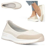 Półbuty damskie - Baleriny Damskie SKÓRZANE FILIPPO Wygodne Beż sportowe Półbuty Wsuwane 40 - miniaturka - grafika 1