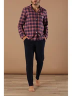 Piżamy męskie - maryplaid Piżama w kolorze granatowo-czerwonym - miniaturka - grafika 1