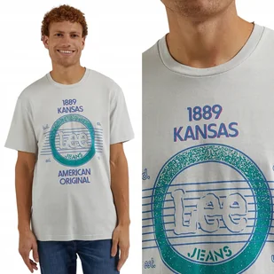 Lee 80'S GRAPHIC TEE Foggy RELAXED LUŹNY SZARY T-SHIRT BAWEŁNA KOSZULKA XL - Koszulki męskie - miniaturka - grafika 1