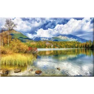 Kalendarze - Telegraph Kalendarz Trójdzielny z główką T12) JEZIORO granat 380 x 990 mm Yk 752 - miniaturka - grafika 1