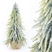 Choinki - CHOINKA SZTUCZNA mała na biurko biała OŚNIEŻONA PE 28 cm - miniaturka - grafika 1