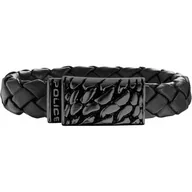 Bransolety męskie - Bransoletka Męska Police PJ25729BLB.01-L Skórzany 21 cm - miniaturka - grafika 1