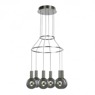 Italux LAMPA wisząca ARIA MD17012002-6A zwieszana OPRAWA minimalistyczna LED 40W szklane kule balls przydymione MD17012002-6A - Lampy sufitowe - miniaturka - grafika 1