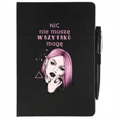 Notesy i bloczki - NOTES PLANER + DŁUGOPIS A5 NIC NIE MUSZĘ Wzory - miniaturka - grafika 1