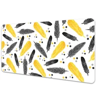 Podkładki na biurko - Podkładka na biurko Czarne Złote Pióra 90x45 cm - miniaturka - grafika 1