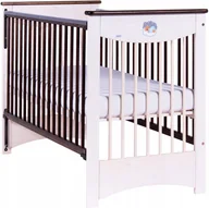 Łóżeczka i kojce - ECZKO - DREWNIANE - MOCCA - OPUSZCZANY BOK - BIAY/CZEKOLADA - miniaturka - grafika 1