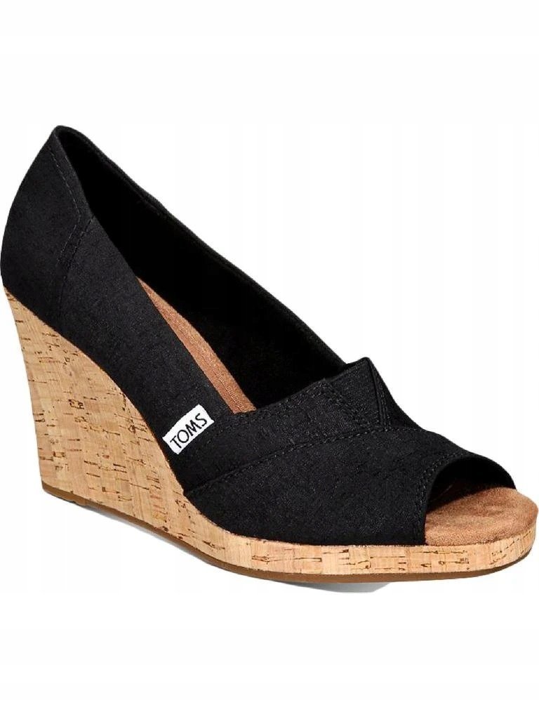 TOMS CZÓŁENKA DAMSKIE MATERIAŁOWE NA KORKOWEJ KOTURNIE 39 6IA