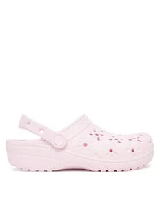 Crocs Klapki Classic Floral Cut Out Clog 210927 Różowy - Klapki i japonki damskie - miniaturka - grafika 1