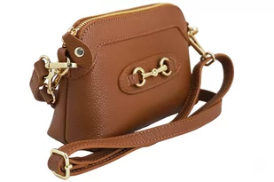 Mała torebka wizytowa skórzana - Brązowa jasna - Torebki damskie - miniaturka - grafika 3