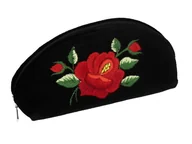 Nerki - Kosmetyczka haft łowicki czerwona róża - miniaturka - grafika 1