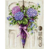 Pasmanteria - Haft krzyżykowy - Zestaw do haftu z włóczką - Kwiaty w parasolce - miniaturka - grafika 1