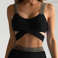 Stroje kąpielowe - Dwuczęściowy strój kąpielowy z wysokim stanem - miniaturka - grafika 1