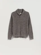 Swetry męskie - Reserved - Sweter z dekoltem V - ciemnoszary - miniaturka - grafika 1