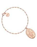 Bransoletki - Bransoletka z różowego złota z medalikiem - miniaturka - grafika 1