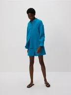 Spodenki damskie - Reserved - Szorty z wiskozą - turkusowy - miniaturka - grafika 1