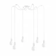 Lampy sufitowe - Biała lampa pająk Loft multi metal line X6 lampa wisząca KOLOROWE KABLE - miniaturka - grafika 1