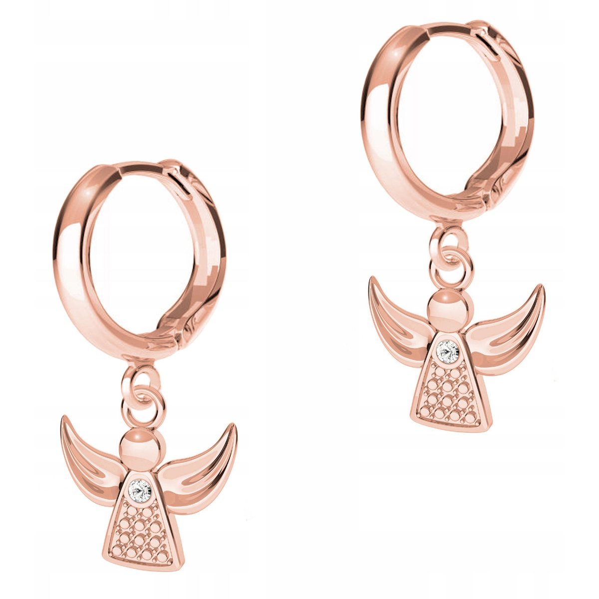 Kolczyki Pozłacane z Aniołem Stróżem Angel Anioły Aniołki Stróże SREBRO 925