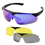 Okulary sportowe - Sunup Set Magnet Sportowe Okulary Przeciwsłoneczne Matt Black / Full Revo Blue - miniaturka - grafika 1