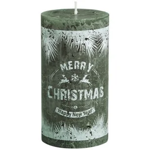 Świeca pieńkowa Rustic zielona 130 x 68 mm Bolsius - Świece - miniaturka - grafika 1