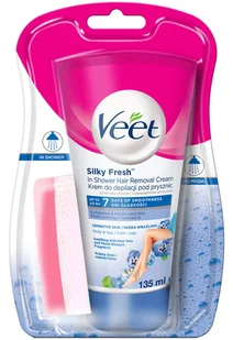 Veet krem do depilacji pod prysznic dla skóry wrażliwej, 135 ml + gąbka - Depilacja - miniaturka - grafika 3
