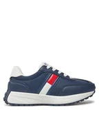 Buty dla chłopców - Tommy Hilfiger Sneakersy Flag Low Cut Lace-Up Sneaker T3X9-33877-1695 M Granatowy - miniaturka - grafika 1