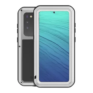 Love Mei Etui Pancerne + szkło Galaxy S20 FE, srebrne 6932809615670 - Etui i futerały do telefonów - miniaturka - grafika 1
