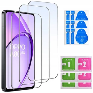 3x SZKŁO HARTOWANE do Oppo A80 5G SZYBKA 9H zestaw 3 sztuk - Szkła hartowane na telefon - miniaturka - grafika 1