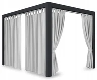 Zasłony - Zasłona ogrodowa wodoodporna, 155x200,do altany na taras, na szelkach szara, ZMOS-01 - miniaturka - grafika 1