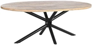DKD Home Decor Stoły do Jadalni DKD Home Decor Naturalny Czarny Metal Drewno mango 200 x 100 x 76 cm - Stoły - miniaturka - grafika 1