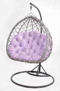 Poduszki ogrodowe - Poduszka na fotel wiszący typu kokon 100x110cm. (cena nie obejmuje mebla!) / wodoodporne poduszki ogrodowe, kolor jasny fiolet - miniaturka - grafika 1