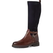 Kozaki damskie - Marco Tozzi Damskie 2-25603-43 modne kozaki, kasztanowe/granatowe, 38 EU, Chestnut Navy, 38 EU - miniaturka - grafika 1