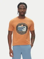 Koszulki męskie - Quiksilver T-Shirt Ev Three Seas Ss EQYZT08051 Brązowy Regular Fit - miniaturka - grafika 1