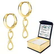 Kolczyki - Złote Kolczyki z Nieskończonością 925 Nieskończoność Infinity POZŁACANE 585 - miniaturka - grafika 1