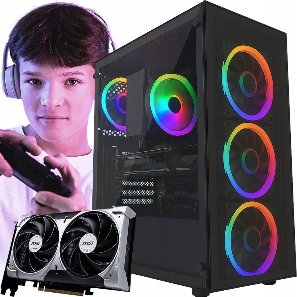 Komputer gamingowy RTX 5060 GeForce AMD Ryzen 5 32GB RAM 1TB SSD Windows 11