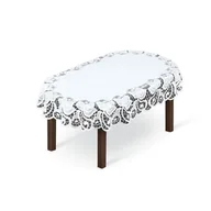 Obrusy i serwetki - Obrus żakardowy owal 254261/100y 100 x 150 cm biały - miniaturka - grafika 1