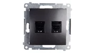 Gniazdka elektryczne - Kontakt Simon Simon 54 Gniazdo komputerowe podwójne 2xRJ45 kat.6 z przesłoną antracyt D62.01/48 WMDK-0620xx-048 0001-00000-51072 [4351604] - miniaturka - grafika 1