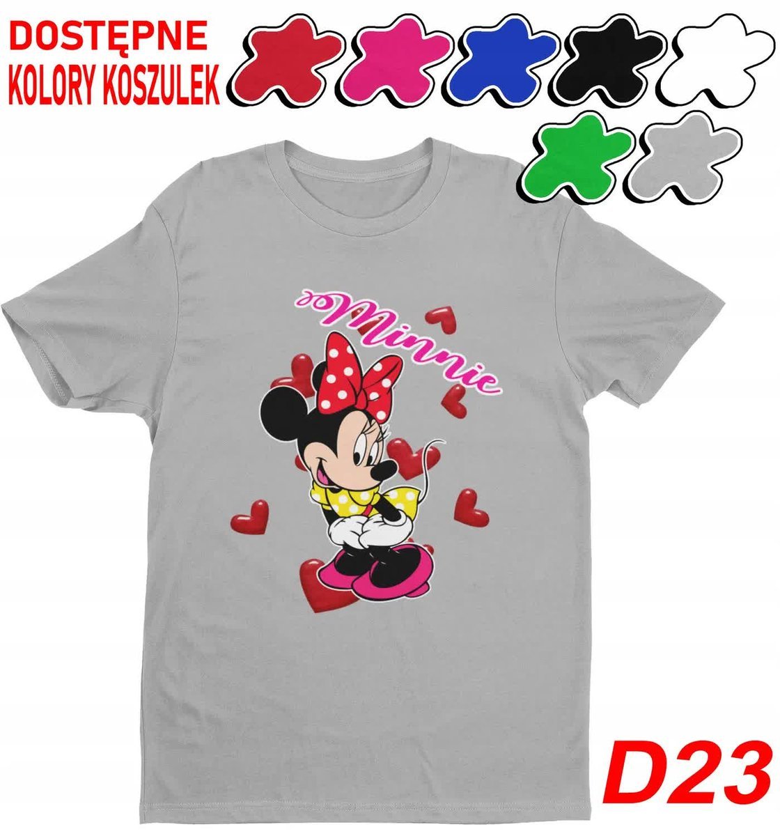 T-Shirt Koszulka Dziecięca Myszka Miki Minnie Daisy Różne Wzory -L 146-152