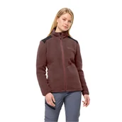 Kurtki damskie - Damska kurtka polarowa Jack Wolfskin KAMMWEG PILE FZ W dark maroon - XS - miniaturka - grafika 1