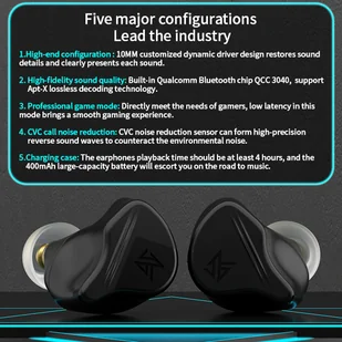 KZ VXS Bluetooth 5.2 Earphone TWS - Słuchawki - miniaturka - grafika 9