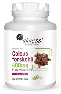 Aliness Pokrzywa Indyjska Coleus Forskohlii 10% 400 mg (100 kaps) Aliness ali-117 - Odchudzanie i oczyszczanie - miniaturka - grafika 1