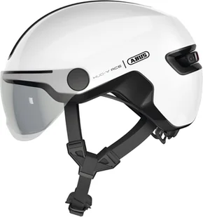 Kask Rowerowy Urban Abus Hud-y Ace shiny white z Lampką 54-58 cm M - Kaski rowerowe - miniaturka - grafika 1