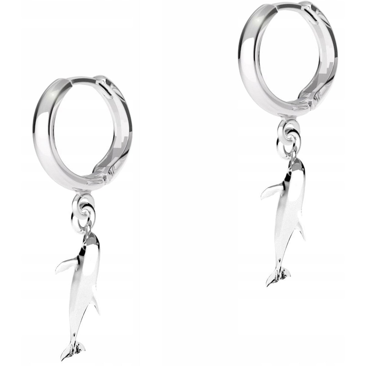 Kolczyki Srebrne z Delfinem Ryby Rybki Delfiny Zwierzę Ocean SREBRO 925