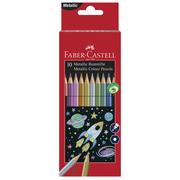 Przybory szkolne - Kredki ołówkowe 10 kolorów metaliczne sześciokątne FABER-CASTELL /1201583 FC/ AM539 - miniaturka - grafika 1