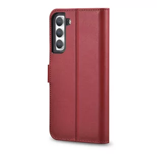 iCarer Haitang Leather Wallet Case skórzane etui do Samsung Galaxy S22+ (S22 Plus) portfel obudowa pokrowiec czerwony (AKSM05RD) - Etui i futerały do telefonów - miniaturka - grafika 4