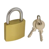 Kłódki - Kłódka pałąkowa żeliwna 25 mm złota Qlock - miniaturka - grafika 1