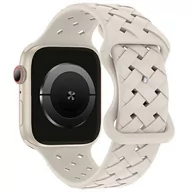 Akcesoria do smartwatchy - Pasek BELINE Silicone Woven do Apple Watch 2/3/4/5/6/7/8/SE/SE 2/Ultra (42/44/45/49mm) Beżowy - miniaturka - grafika 1