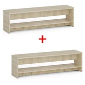 Wyposażenie sportowe i gimnastyczne - Ławka szatniowa z półka na obuwie 1+1 GRATIS, wzmocniona, 1500 mm, dąb naturalny - miniaturka - grafika 1