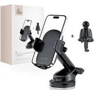 Uchwyty samochodowe do telefonów - Uchwyt na telefon TECH-PROTECT V7 DashBoard & Vent Czarny - miniaturka - grafika 1