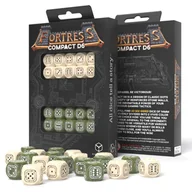 Akcesoria do gier planszowych - Fortress Compact D6, kostki beżowe i oliwkowe Q-Workshop - gra - miniaturka - grafika 1